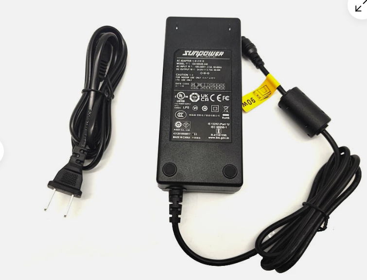 NEW Genuine EDAC SUNPOWER EA10952E-240 24V DC 3.75A AC Adapter Power Supply Cord
